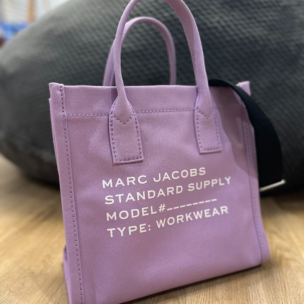 NWT！NEW！Marc Jacobs Standard Supply Canvas Tote -Medium Purple Wisteria Women - Picture 2 of 7
